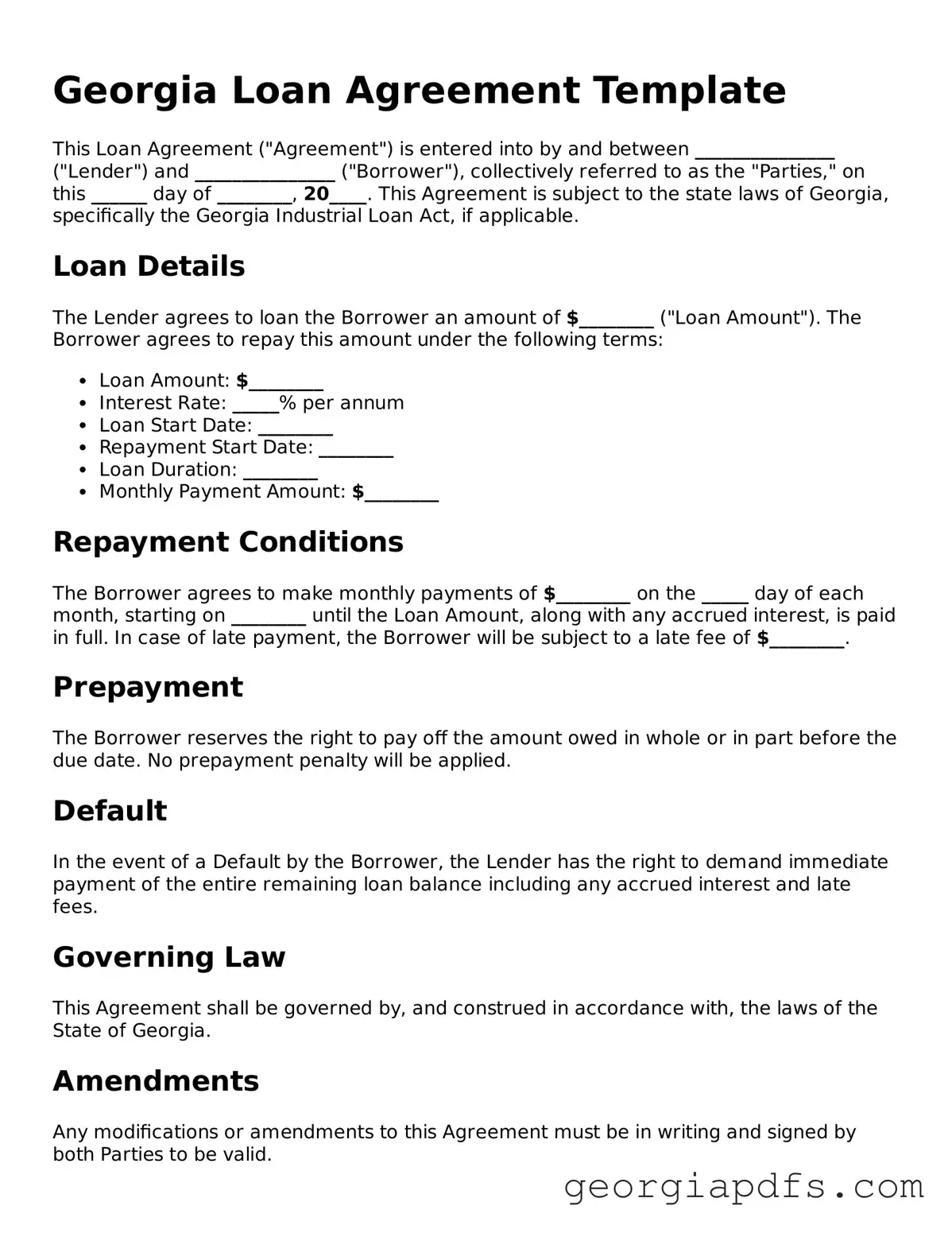 Attorney-Verified Georgia Loan Agreement Form