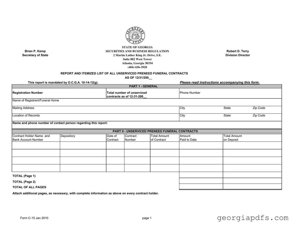 Fill Out a Valid Georgia C 15 Template