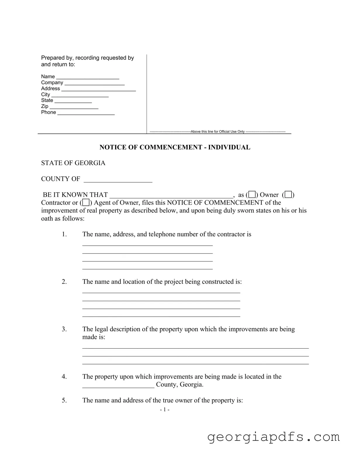 Fill Out a Valid Georgia Notice Template