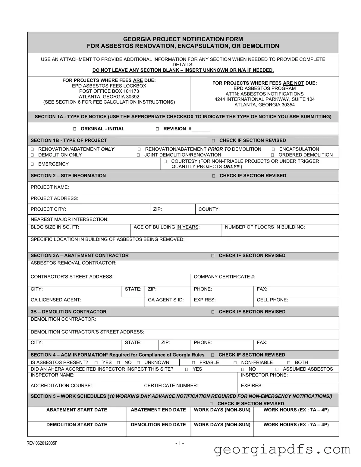 Fill Out a Valid Georgia Notification Template