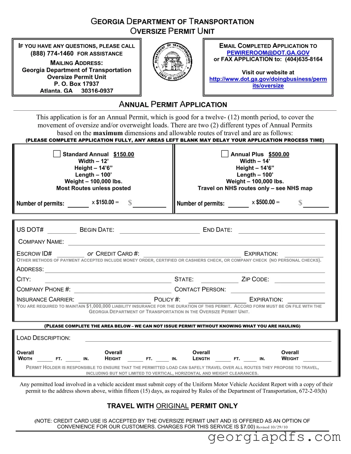 Fill Out a Valid Georgia Permit Application Template