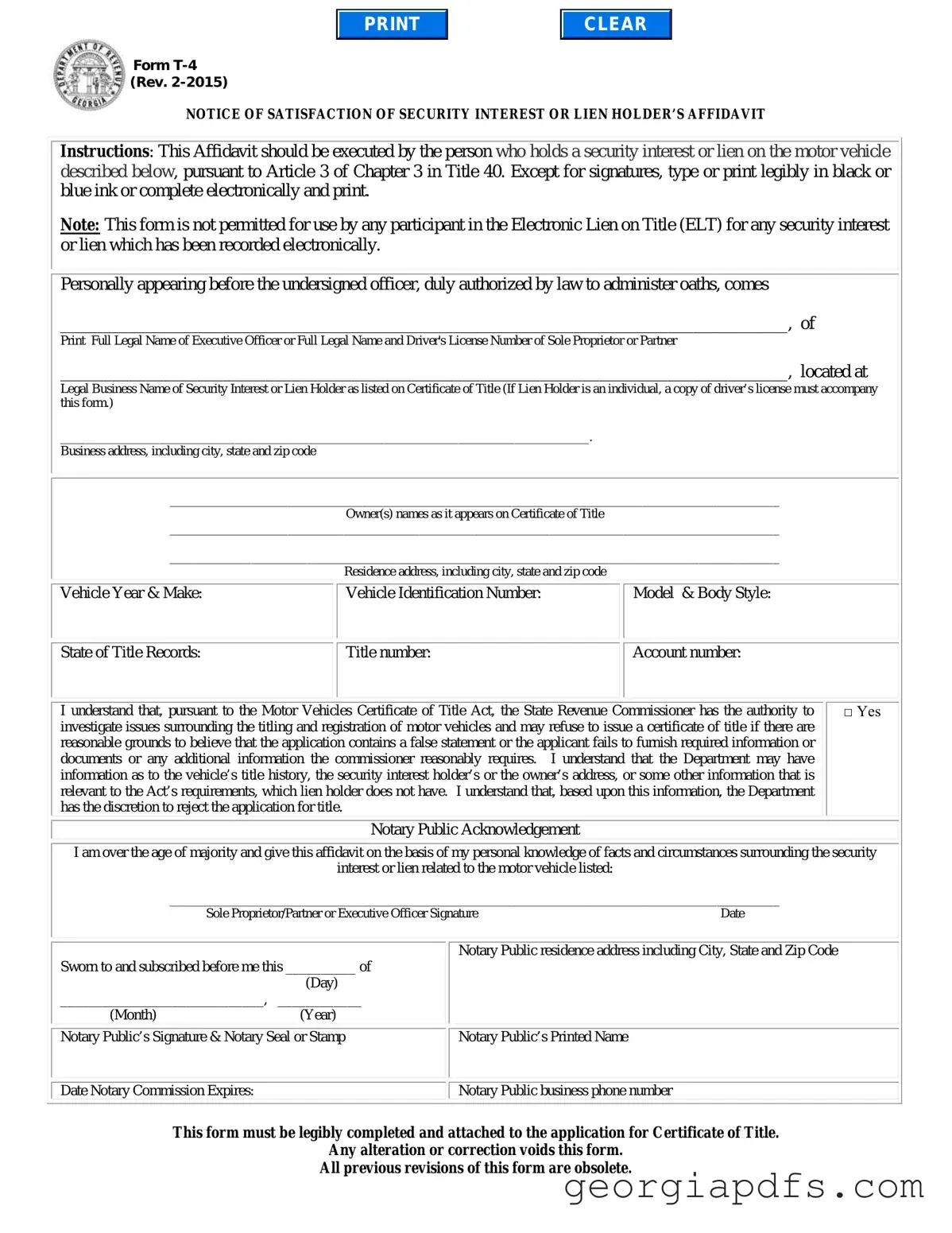 Fill Out a Valid Georgia T4 Template