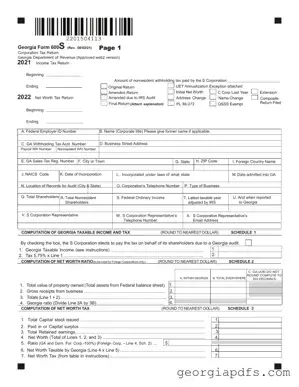 Fill Out a Valid 600S Georgia Template