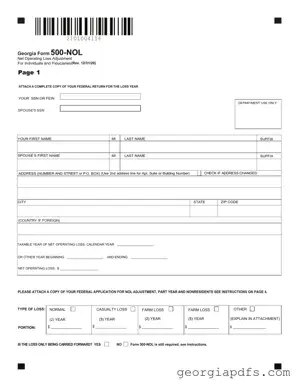 Fill Out a Valid Georgia 500 Nol Template