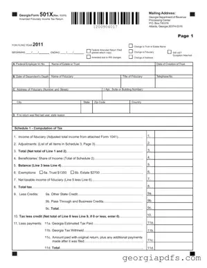Fill Out a Valid Georgia 501X Template