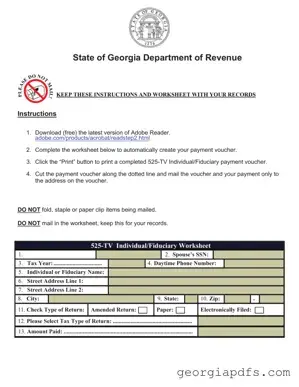 Fill Out a Valid Georgia 525 Tv Template