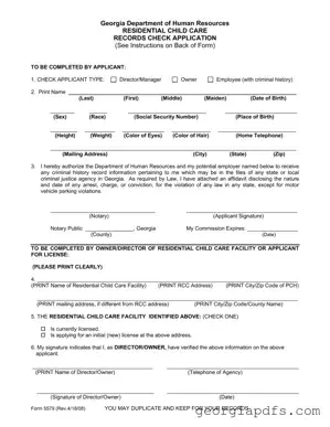 Fill Out a Valid Georgia 5579 Template