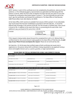 Fill Out a Valid Georgia Adult Adoption Petition Template