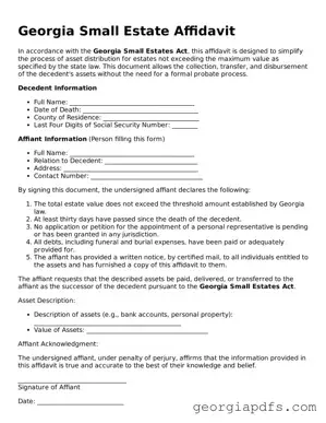 Attorney-Verified Georgia Small Estate Affidavit Form