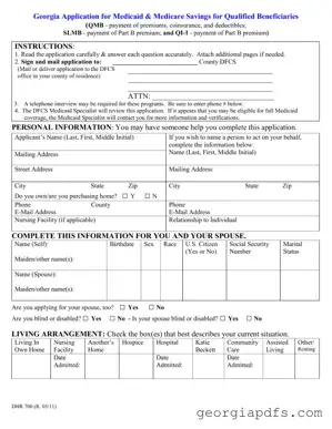 Fill Out a Valid Georgia Application For Medicaid Template