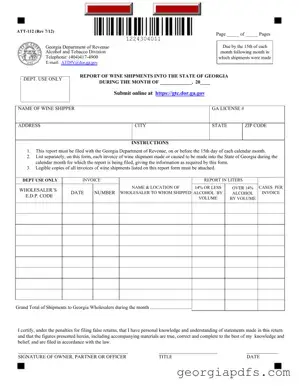 Fill Out a Valid Georgia Att 112 Template