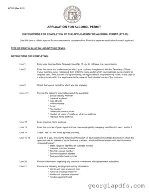 Fill Out a Valid Georgia Att 15 Template