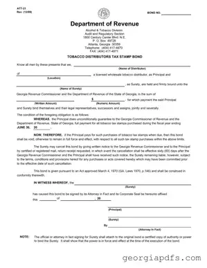 Fill Out a Valid Georgia Att 21 Template