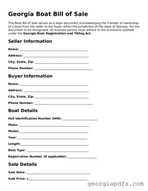 Attorney-Verified Georgia Boat Bill of Sale Form