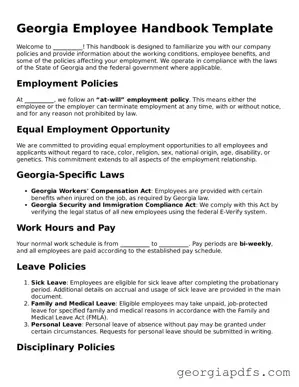 Attorney-Verified Georgia Employee Handbook Form
