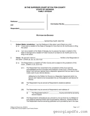 Fill Out a Valid Georgia Divorce Template