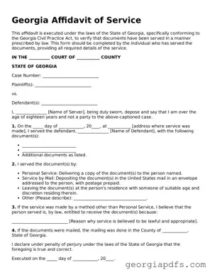 Attorney-Verified Georgia Affidavit of Service Form