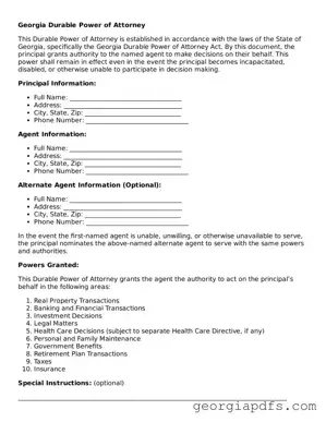 Attorney-Verified Georgia Durable Power of Attorney Form