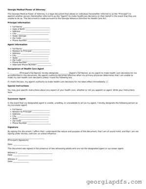 Attorney-Verified Georgia Medical Power of Attorney Form