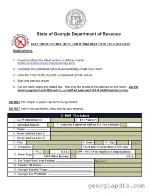 Fill Out a Valid Georgia G 1003 Template