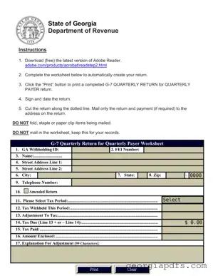 Fill Out a Valid Georgia G 7 Template