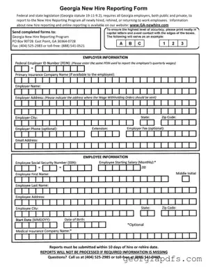 Fill Out a Valid Georgia Hire Reporting Template