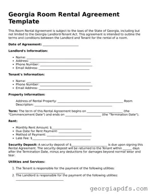 Attorney-Verified Georgia Room Rental Agreement Form