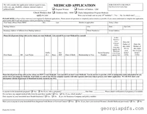Fill Out a Valid Georgia Medicaid Application Template