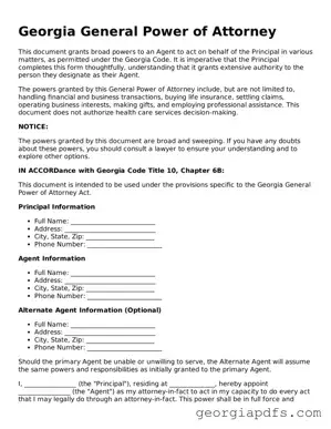 Attorney-Verified Georgia General Power of Attorney Form