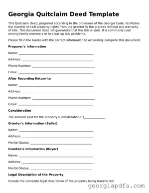 Attorney-Verified Georgia Quitclaim Deed Form