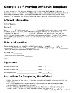 Attorney-Verified Georgia Self-Proving Affidavit Form