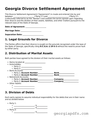 Attorney-Verified Georgia Divorce Settlement Agreement Form