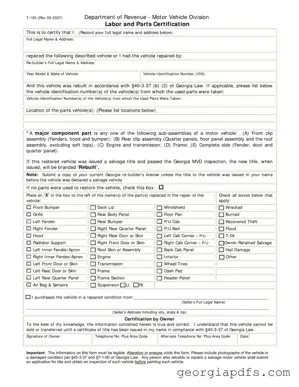 Fill Out a Valid Georgia T 129 Template