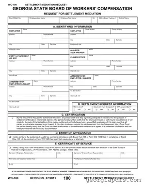 Fill Out a Valid Georgia Wc 100 Template
