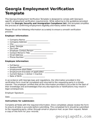 Attorney-Verified Georgia Employment Verification Form