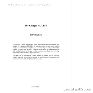 Fill Out a Valid Housse Rubric Georgia Template