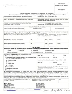 Fill Out a Valid Mv6 Georgia Template